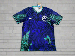 BRAZIL tropical flowers blue/green edition